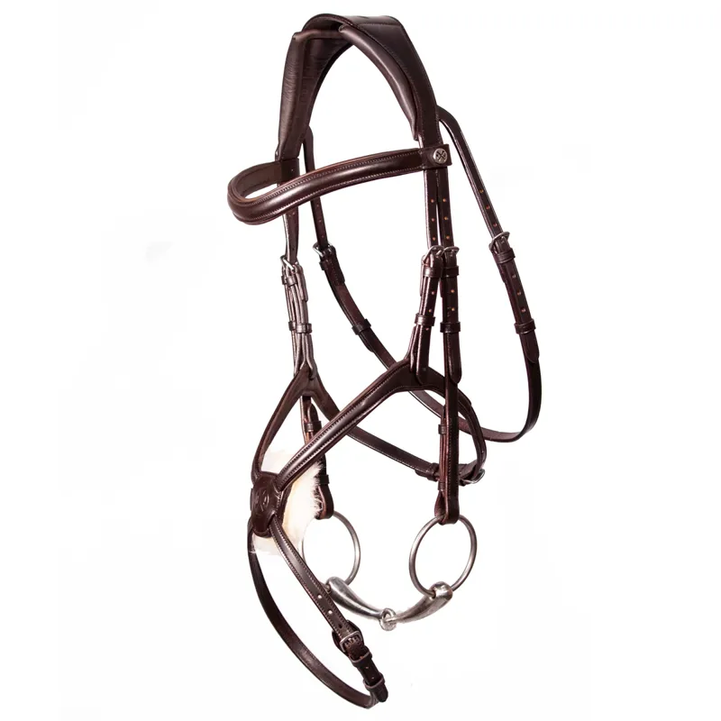 Henry James Sheepskin Grackle Bridle - Havana Brown